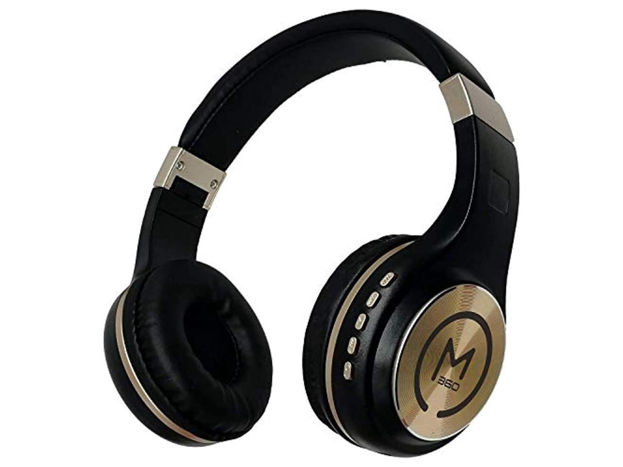 Morpheus 360 Bluetooth Headphones, Wireless Headphones Over Ear, Wireless Headset with Microphone, Black with Gold Accents, Comfortable Design HP5500G