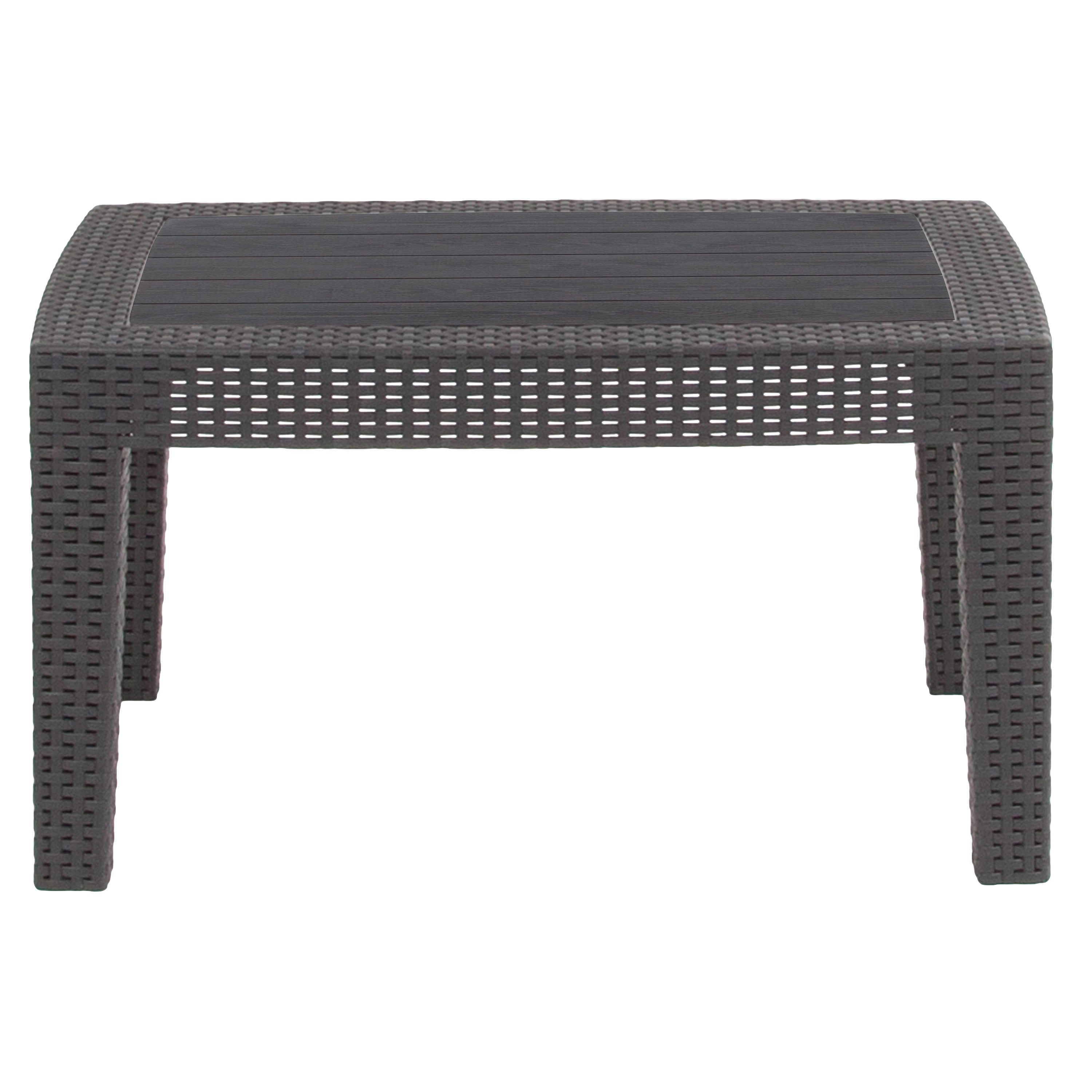 Flash furniture dark gray faux rattan coffee table outdoor accent tables new