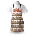 thumbnail image 3 of Modern Apron Library Bookshelf with A Ladder School Education Campus Life Caricature Illustration, Unisex Kitchen Bib Apron with Adjustable Neck for Cooking Baking Gardening, Multicolor, by Ambesonne, 3 of 3