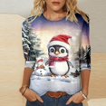 thumbnail image 2 of Luvior Womens Christmas Shirts Long Sleeve Funny Penguin Crewneck Sweatshirts Holiday Casual Graphic Pullover Sweaters, 2 of 3