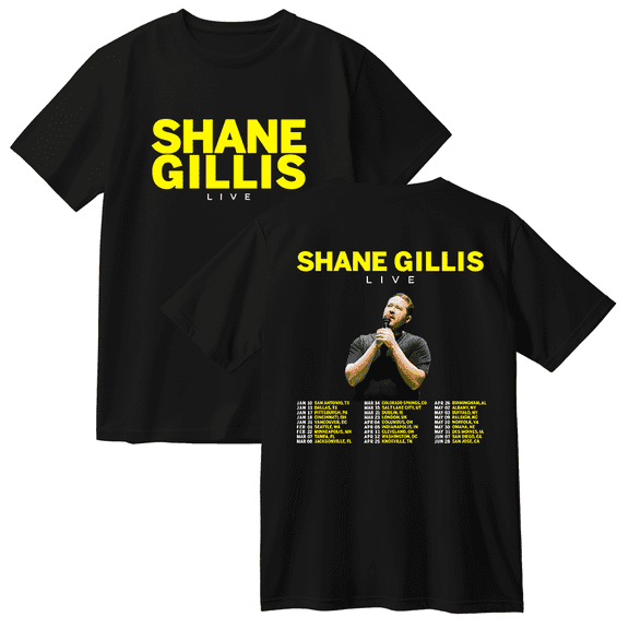 Shane Gillis Live 2025 Cotton T-shirt Unisex Short Sleeve Crewneck Casual Streetwear Tee