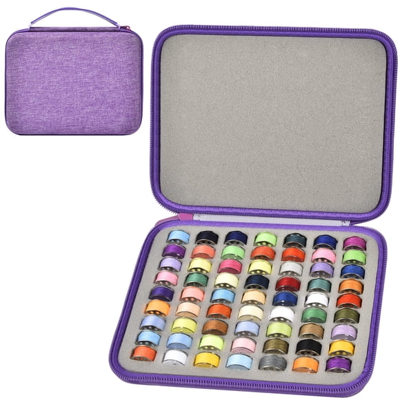 Estuche para Canillas ALKOO 63 Ranuras Organizador de Hilos Morado