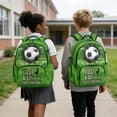 thumbnail image 4 of DISNIMO Soccer Ball Printed 17 Inch Kids School Backpack Lightweight Large Bookbag with Side Mesh Pockets Front Zipper Pocket for Teens Student Daily Use, 4 of 7