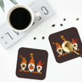thumbnail image 5 of Pofeuu Fall Gnomes Print Leather Coasters Set of 6, Round Cups Mugs Mat Pad for Home Kitchen Heat Resistant Drink Coasters,Square, 5 of 7