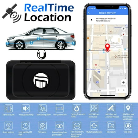 AGPTEK Portable Magnetic GPS Anti-theft Positioning Tracker for Car Vehicle Tracking Device Real-time Tracking