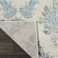 thumbnail image 5 of Serene Modern Damask Ivory/Turquoise 2'3" x 7'3" Area Rug, (2' x 7'), 5 of 7
