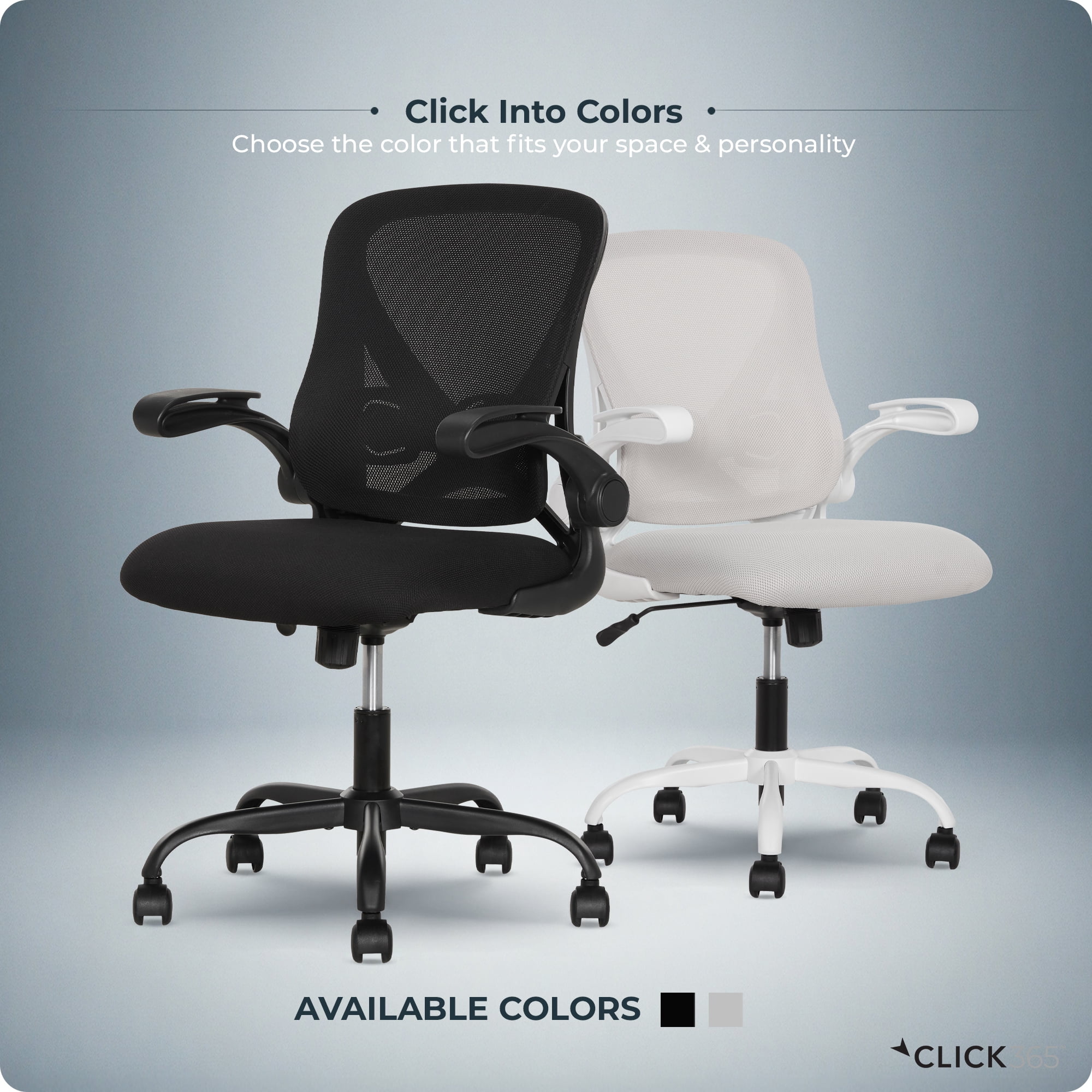 Click365 AeroCore M200 Adult Mesh Mid Back Indoor Residential Ergonomic Office Chairs Hardware Kit, Black