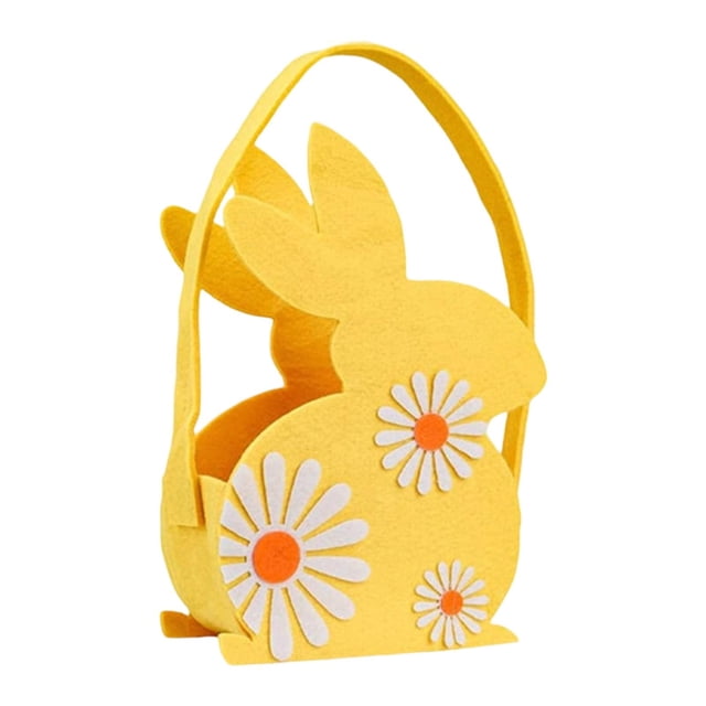 Cesta de Pascua vacía, regalo de Pascua portátil, recuerdo de fiesta, festival, niño pequeño, bebé, Amarillo