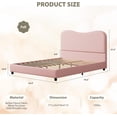 thumbnail image 2 of Rosa tamaño completo - size marco de cama para para niños: velvet forrado cabecero, low - profile platform, no box spring, strong de madera slats, noise - free & fácil montaje, 2 of 8