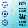 thumbnail image 6 of Zulay Kitchen Double Whisk Milk Frother Handheld Mixer - High Powered Frother For Coffee - Crystal Quartz, 6 of 7