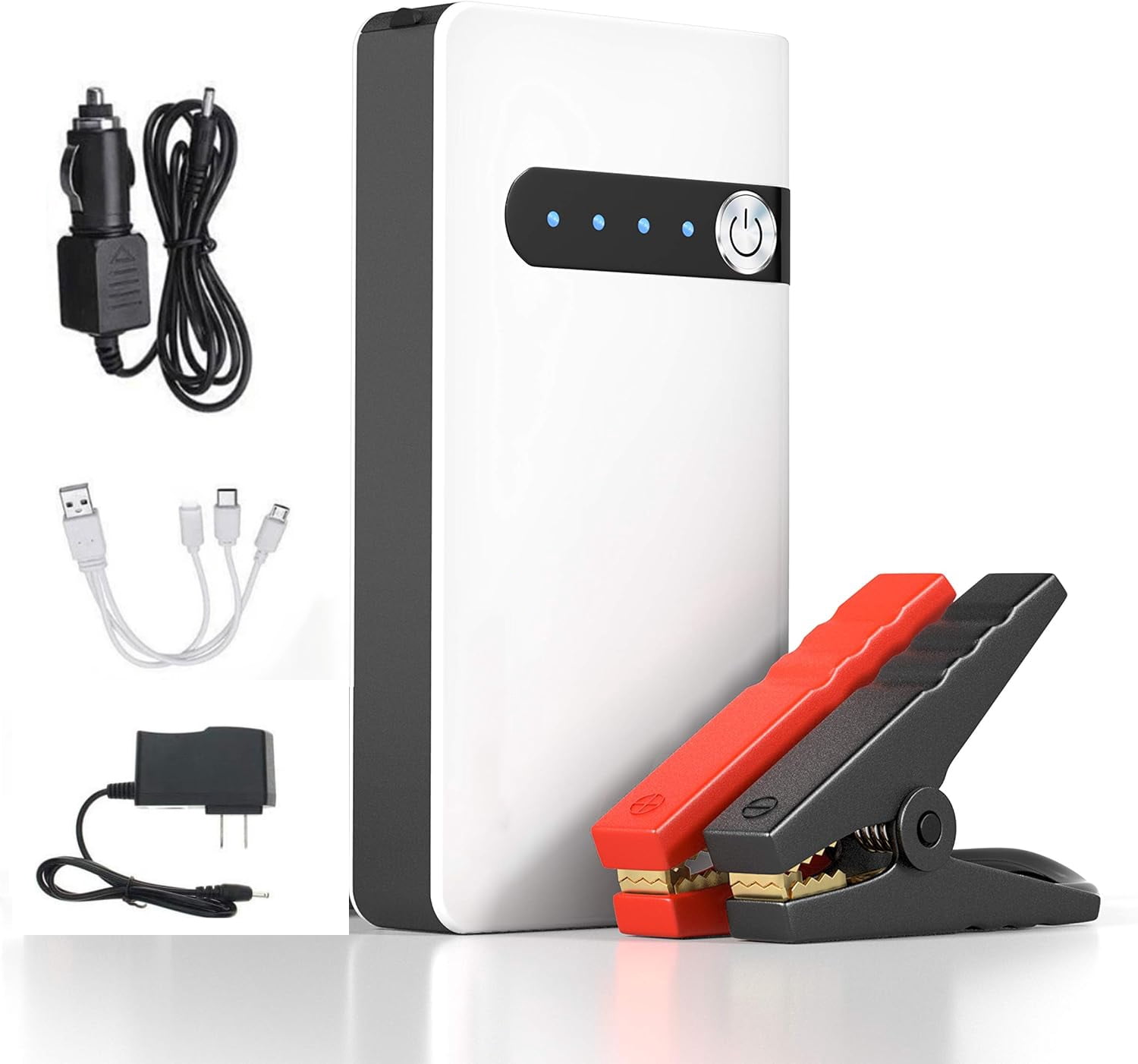 Portable Jump Starter Box, 12V Lithium Battery Car Charger, To Start and Charge. Compact Emergency USB Power Bank Auto Booster Power Pack. Flashlight,30000mAh