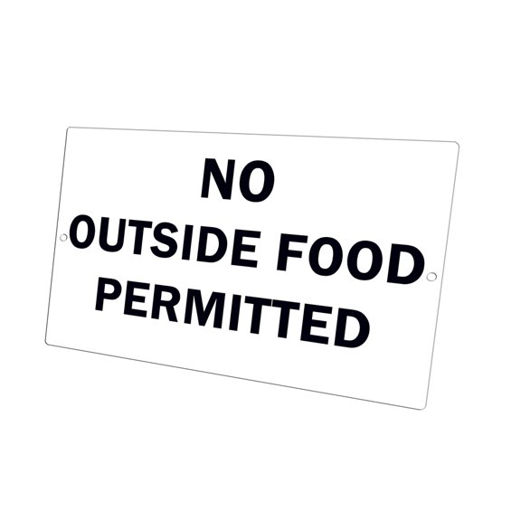 KuzmarK Yard Lawn Fence Sign - No Outside Food Permitted