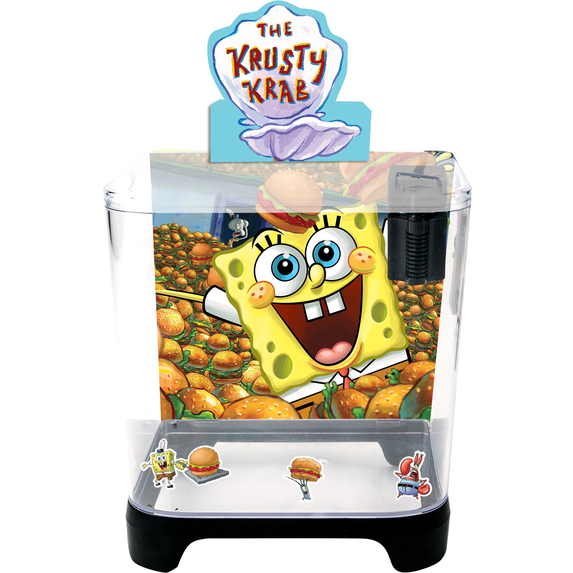 Penn-Plax SpongeBob SquarePants Plastic Aquarium Starter Kit with 1.5 Gallon Fish Tank