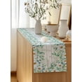 thumbnail image 5 of Table Runner 108 Inches Long for Kitchen Dining, Green Eucalyptus Leaves Dresser Scarf Farmhouse, Dining Table Decorations for Wedding/Parties, Daisy Floral Summer Botanical Wooden 13 x 108 In, 5 of 8