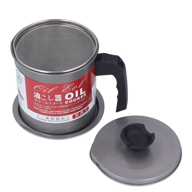 Oil Container Kitchen,Grease Container 1.4L Stainless Oil Container Oil