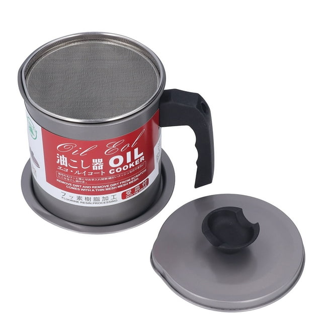 Contenedor De Grasa Colador De Acero Inoxidable De 1,4 L, Filtración De Aceite De Doble Propósito, Contenedor De Aceite De Cocina Resistente Y Duradero