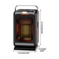thumbnail image 2 of Hvmvliv Small Heater US Standard Compact Home Desktop Heater, Remote Control & Timer Functionality, 1000W Energy Efficient Heater for Office, Bedroom, Small Spaces Black, 2 of 7