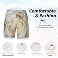thumbnail image 5 of Sigee White Rose Print Mens Swim Trunks with Compression Liner Quick Dry Swim Stretch Beach Shorts with Pockets,S-3XL, 5 of 7