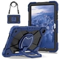 thumbnail image 2 of Heavy Duty Shockproof Case for Samsung Galaxy Tab A11+,Anti drop silicone+PC Layer Protective Case 360 ° Rotating Square Handle Stand With Shoulder Strap,Dark blue,For Galaxy Tab A11+, 2 of 8