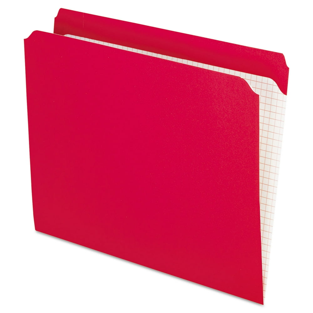Pendaflex Reinforced Top Tab File Folders Straight Cut Letter Red 100