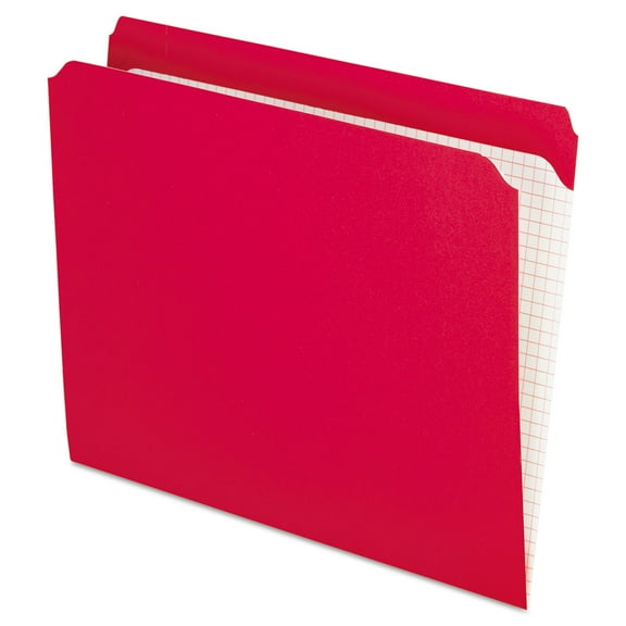 Pendaflex Reinforced Top Tab File Folders Straight Cut Letter Red 100/Box R152RED