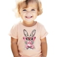 thumbnail image 2 of Cute Easter Bubble Gum Bunny Shirt for Youth and Toddler Girls Fun Glasses and Bow Rabbit Tee Peach Shirt Youth Small, 2 of 4