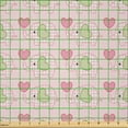 thumbnail image 2 of Ambesonne Cartoon Fabric by the Yard Microfiber, s Hearts Love, 2 Yards, Pink Olive Green, 2 of 2