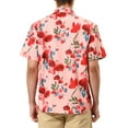 thumbnail image 3 of INSPIRE CHIC Men's Shirts Short Sleeve Floral Print Button Up Point Collar Hawaiian Shirt 50 Pink Red, 3 of 6
