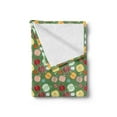 thumbnail image 2 of Autumn Soft Flannel Fleece Blanket, Apple Lover Seasonal Fruits Colorful Doodle Artwork Print Illustration, Cozy Plush for Indoor and Outdoor Use, 50" x 70", Reseda Green Multicolor, by Ambesonne, 2 of 5