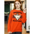 thumbnail image 3 of I Ghost People All Year Funny Halloween Skater Crewneck Sweatshirt, S, Orange, 3 of 6