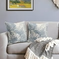 thumbnail image 3 of Vintage Flowers Pillow Covers 16x16 Inch Set of 2 Gray Blue Grey Floral Leaves Decorative Square Throw Pillows For Couch Rustic Square Pillow Cases Home Decor For Living Room Sofa Porch Outdoor, 3 of 6