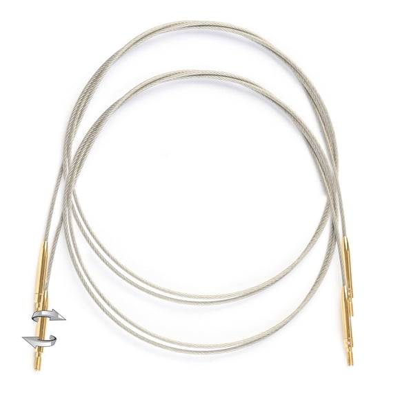 Aguja de tejer con forma de farol Moon INTR, cordones giratorios de acero inoxidable