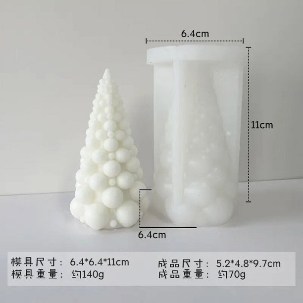 Molde de vela de silicona para árbol de Navidad, molde de decoración de yeso hecho a mano, Burbuja de árbol de Navidad, regalo de fiesta de Navidad, nuevo
