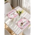 thumbnail image 5 of Easter Placemats Set of 4, Spring Watercolor Flower Leaf Plant Pink Placemats for Dining Table, Place Mats for Kitchen Tabletop, Waterproof Wipeable Dining Table Mats Set, 5 of 9