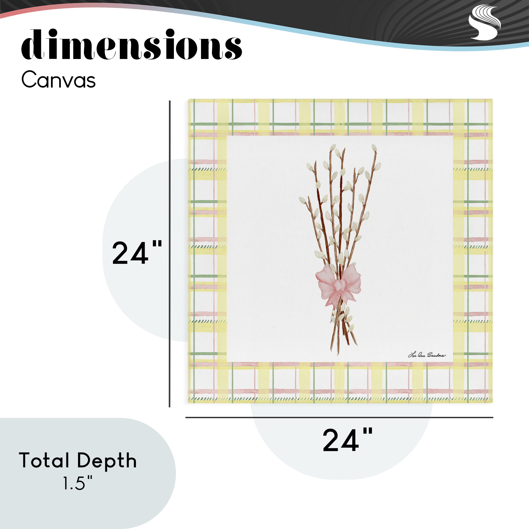 Pastel Spring Pussy Willow Canvas Wall Art, design by Lee Ann Sanders