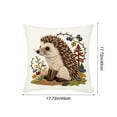 thumbnail image 5 of PLPPYFS Hedgehog Embroidery Decorative Pillow Protectors with Zipper Plush Throw Pillow Cover Farmhouse Lumbar Pillows Cover Outdoor Cushion Case for Couch Sofa Bed Living Room Home Decor 18"x18", 5 of 6