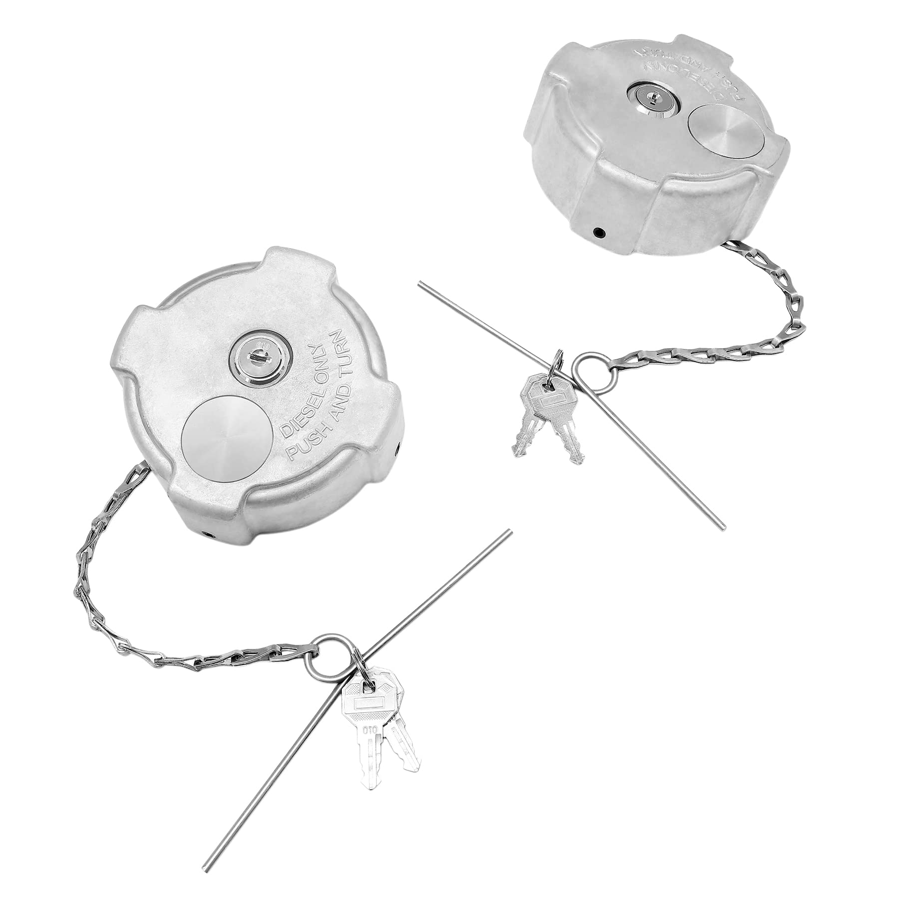 Fuel Cap (2PCS), 3In Aluminum Locking Diesel Fuel Cap, Compatible with