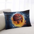 thumbnail image 2 of Basketball Throw Pillow Cover 20 x 36 Inch Decorative Pillow Cover Blue Red Water Fire Splashing Lumbar Pillowcase Seasonal Rectangle Cushion Case for Couch Sofa Bed Living Room, 2 of 7