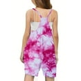 thumbnail image 3 of Aofany Girls Summer Jumpsuit Sleeveless Casual Tie-dye One Piece Romper Loose Fit Summer Spaghetti Strap Overalls Shorts Jumpsuit with Pockets 5-14 Years, 3 of 5