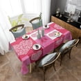 thumbnail image 4 of Valentine Tablecloth Rectangle/Oval 60x102in Valentine''s Day Heart Gift Pink Plaid Tablecloths Waterproof Table Cloth for Kitchen Indoor Outdoor Table Cover for Dining/Party Decoration, 4 of 6