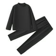 thumbnail image 4 of Spazoro Girls Outfit Sets Size 0-13Y, Solid Color Spring and Fall 2 PC Casual Fleece Long Sleeved Shirts & Pants Sets for Kids Black, 4 of 7