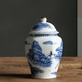 thumbnail image 6 of Porcelain Plum Blossom Ginger Jar with Lid, Decorative Ceramic Bud  , Centerpiece  Arrangement, Your Treasures Style A, 6 of 7
