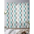thumbnail image 3 of Cyan Turquoise Grey Sheer Curtains 108 Inches Long 2 Panels Medieval Print Light Filtering Semi Sheer Window Curtains Drapes for Bedroom Living Room 52"x108"x2, 3 of 7