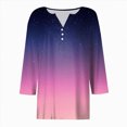 thumbnail image 4 of Towmus 3/4 Length Sleeve V Neck Womens Blouses Graphic Crew Neck T-Shirts Womens Shirts Under $6, 4 of 5