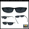 thumbnail image 2 of Womens Classy Think Plastic Narrow Rectangle Cat Eye Mod Fashion Sunglasses All Black, 2 of 7