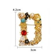 thumbnail image 6 of Skymirror Enamel Brooch Pin Muti-Color Fashion Letter Shape Women Rhinestone Faux Pearl Brooch Pin for Party, 6 of 8
