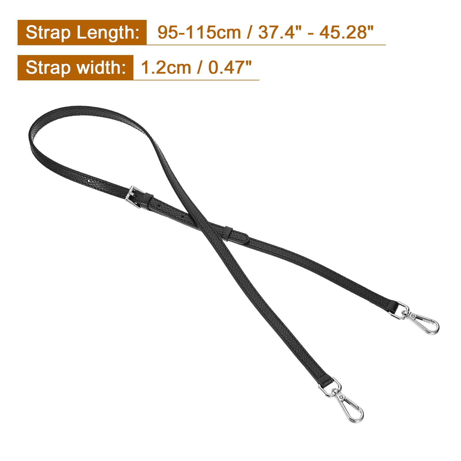 Leather Strap Kit, 95-115cm Crossbody Adjustable Leather Shoulder Strap Conversion Kit for Mini Pouch Handbags Purse Straps Crossbody, Black