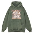 thumbnail image 4 of Sudadera con capucha retro desgastada con la frase "Anoche dejamos que el licor hable" para hombre, estilo hip hop, informal, holgada, 100 % algodón, 4 of 4