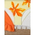 thumbnail image 5 of HWJAD Girls Swimsiut Ruffle Strap One-Piece with Cover Up Kids Floral Print Swimwear Child Beach Bathing Suit 5-12Y, 5 of 6