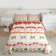 thumbnail image 2 of Homewish Kawaii Christmas Bowknot Full Size Comforter Sets for Child, Dreamy Cartoon Stars Print Bedding Comforter Set, Xmas Flower Plant Reversible Bedding Sets, Breathable Home Decor, 3 Pieces, 2 of 8